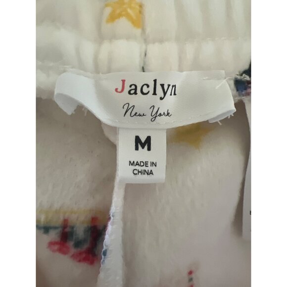 Jaclyn Tiny Holiday Print Fleece Pajama Pants With Red Drawstring - Picture 7 of 8